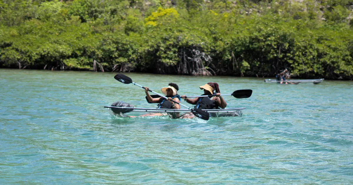 2 women kayaking rockadventures Experience the Ultimate Kayaking Tour in Antigua feature